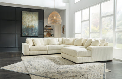 Tampa Furniture Outlet Lutz - Ashley Furniture - Lindyn Sectional - RAF 5-Piece Sectional with Chaise / Ivory - 21104S7
