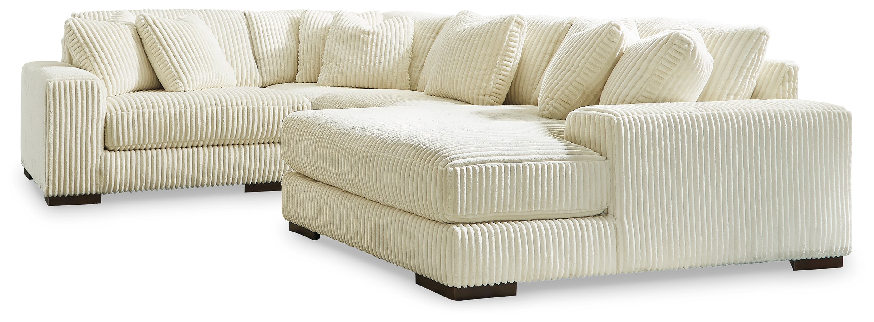 Tampa Furniture Outlet Lutz - Ashley Furniture - Lindyn Sectional - RAF 4-Piece Sectional with Chaise / Ivory - 21104S15