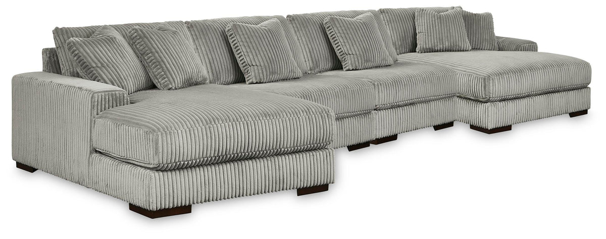 Tampa Furniture Outlet Lutz - Ashley Furniture - Lindyn 4-Piece Sectional with Double Chaise - 4-Piece Sectional with Double Chaise - 21105S20