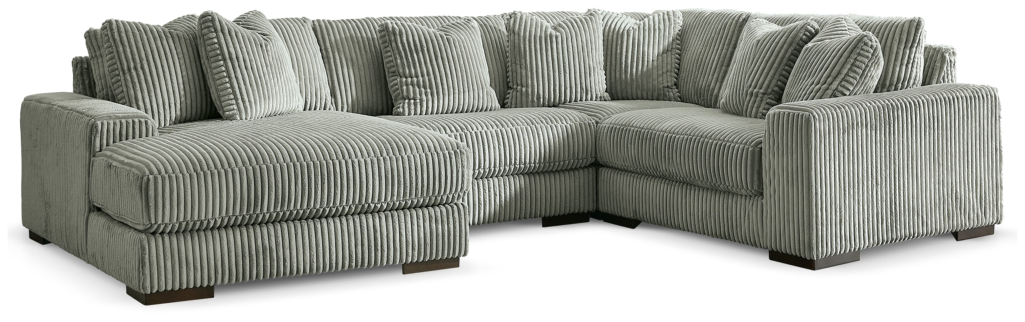 Tampa Furniture Outlet Lutz - Ashley Furniture - Lindyn Sectional - RAF 4-Piece Sectional with Chaise / Fog - 21105S17