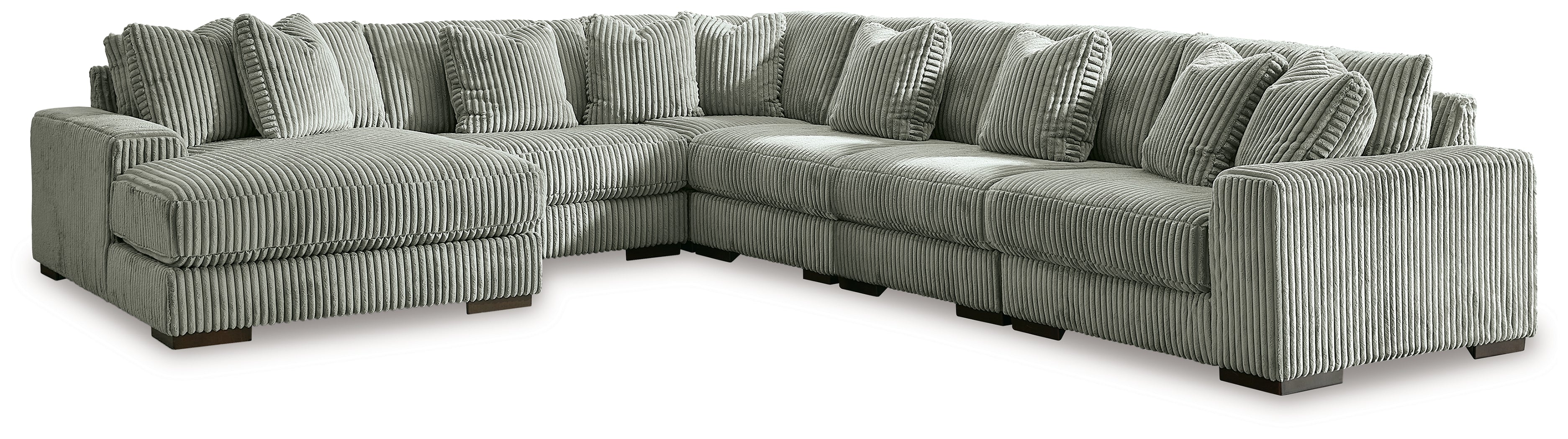 Tampa Furniture Outlet Lutz - Ashley Furniture - Lindyn Sectional - RAF 6-Piece Sectional with Chaise / Fog - 21105S8