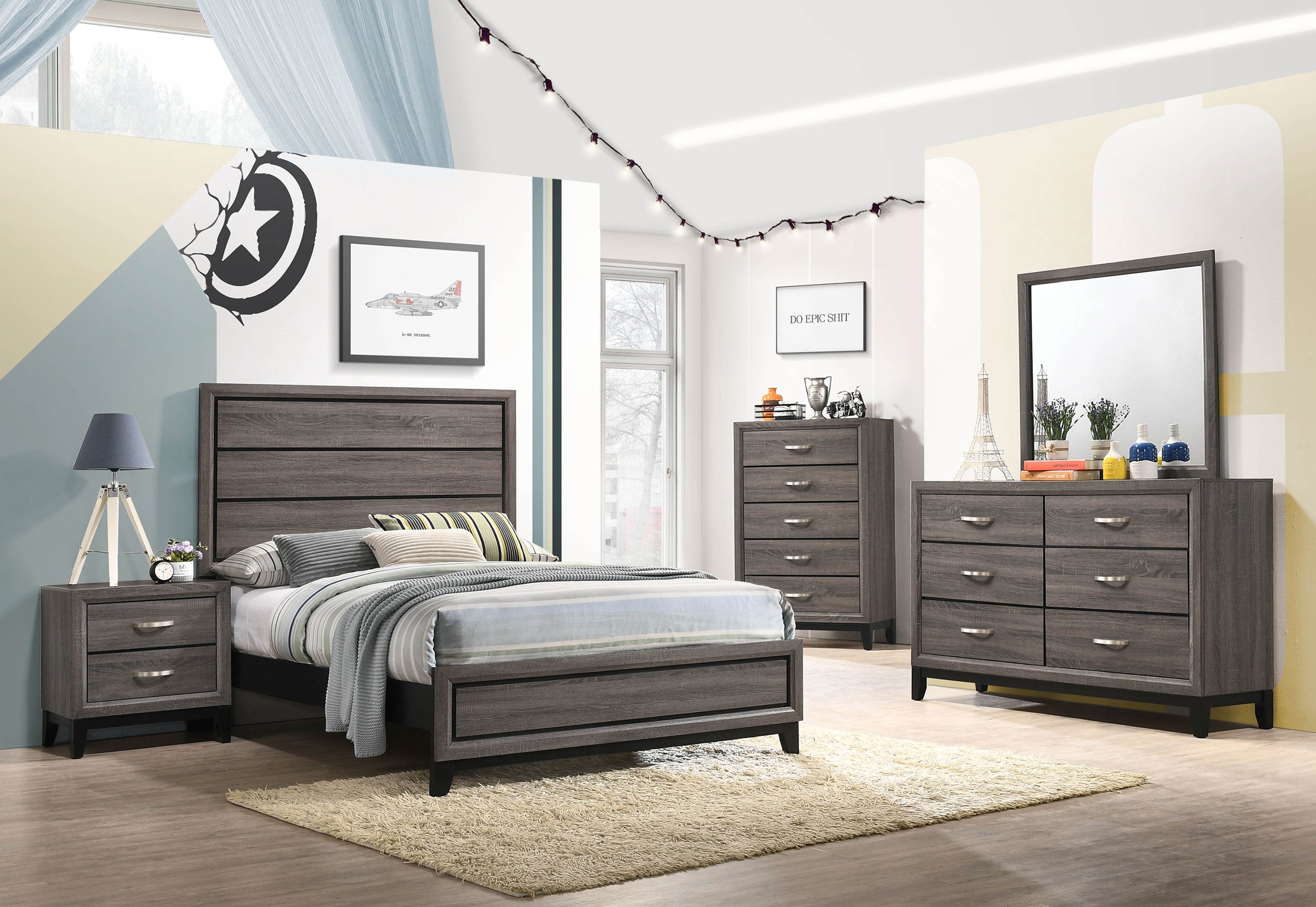 Tampa Furniture Outlet - Coaster - Watson Five-piece Full Bedroom Set Grey Oak - 212421F-S5