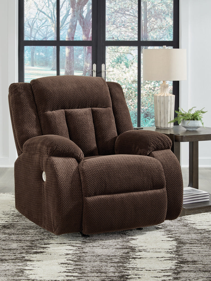 Tampa Furniture Outlet Lutz - Ashley Furniture - Observation Living Room - Power Rocker Recliner / Chocolate - PC2140698