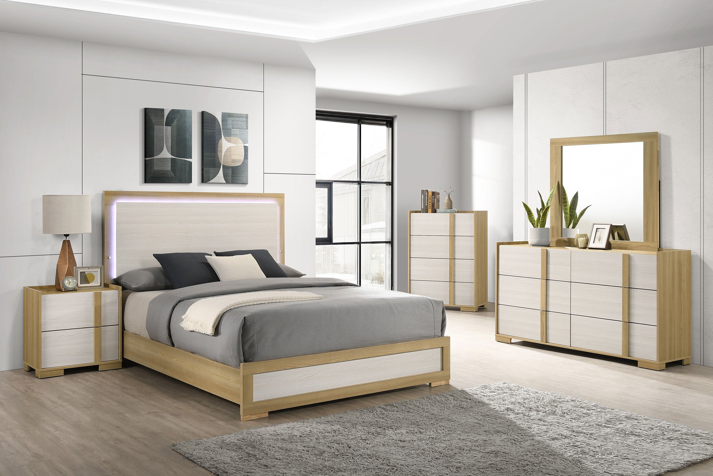 Tampa Furniture Outlet - Coaster - Hyland 5-piece Eastern King Bedroom Set Natural - 215651KE-S5