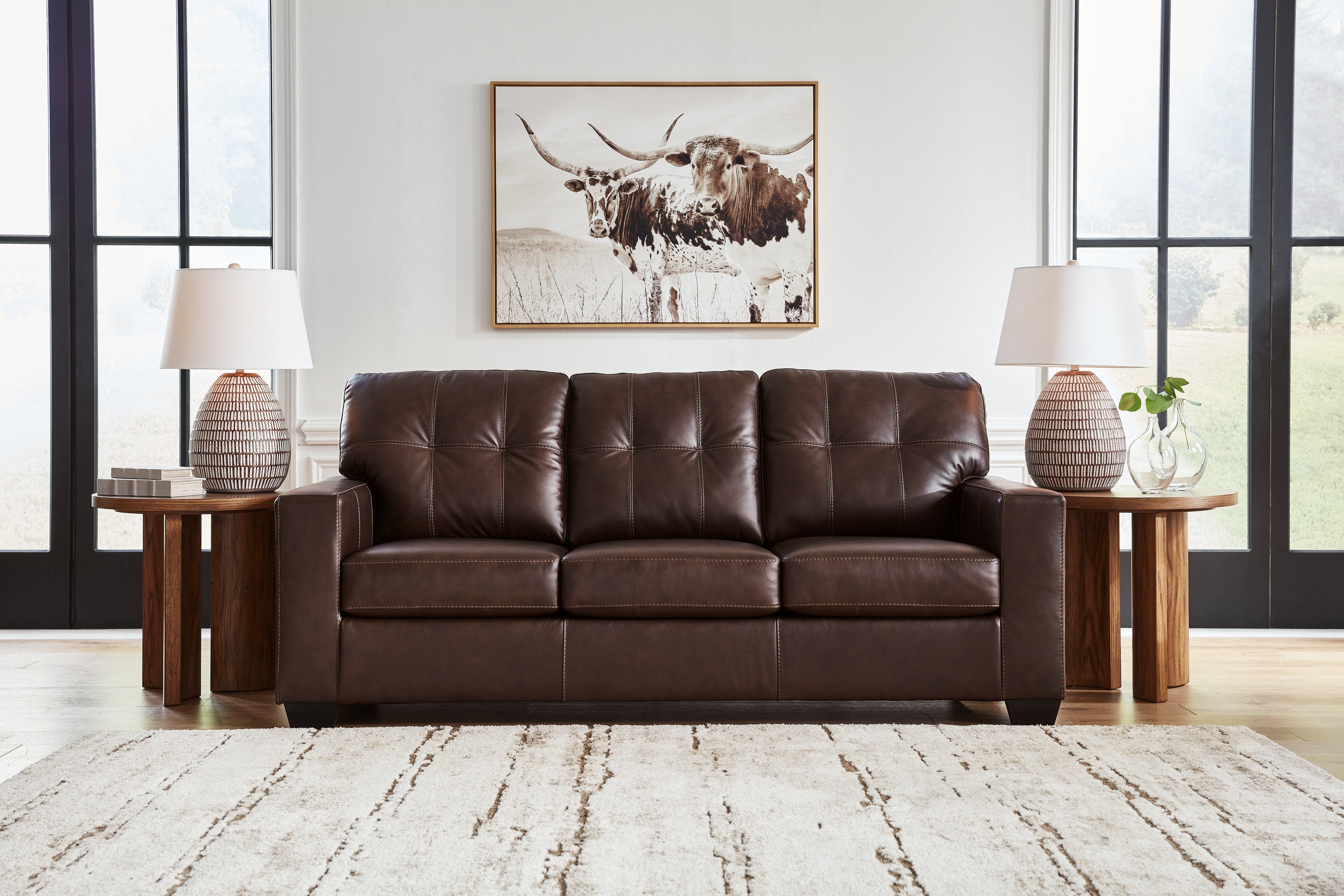 Tampa Furniture Outlet Lutz - Ashley Furniture - Santorine Living Room - Sofa / Dark Brown - 2170638