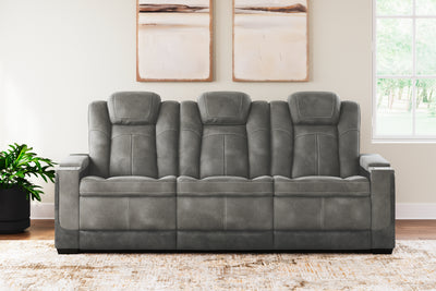 Tampa Furniture Outlet Lutz - Ashley Furniture - Next-Gen DuraPella Living Room - PWR REC Sofa with ADJ Headrest / Slate - 2200415