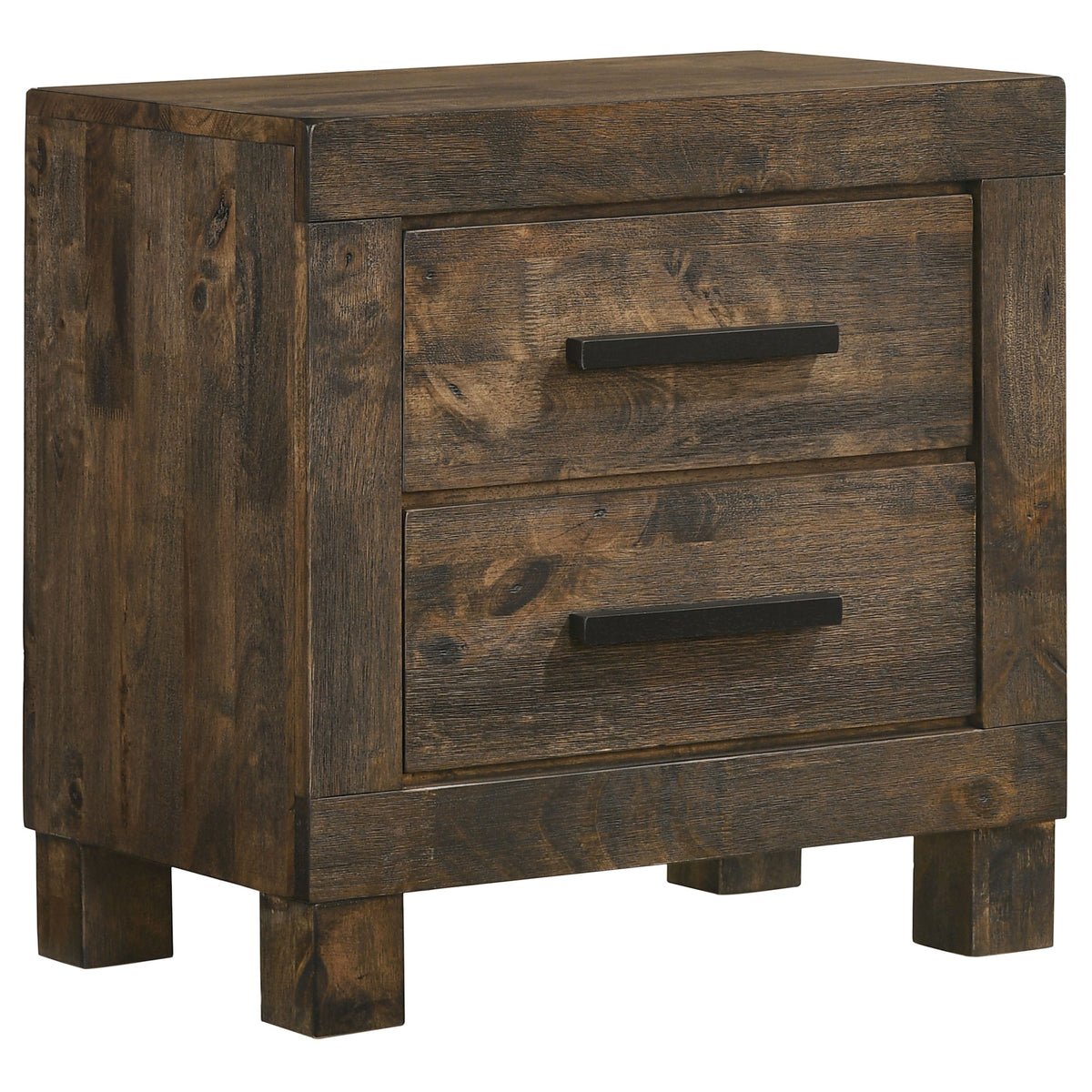 Tampa Furniture Outlet - Coaster - Woodmont 2-drawer Nightstand Rustic Golden Brown - 222632