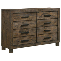 Tampa Furniture Outlet - Coaster - Woodmont 8-drawer Dresser Rustic Golden Brown - 222633