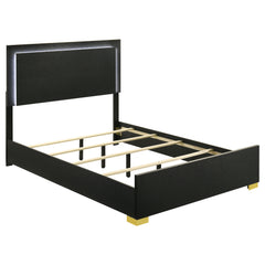 Tampa Furniture Outlet - Coaster - Marceline Wood Full LED Panel Bed Black - 222831F