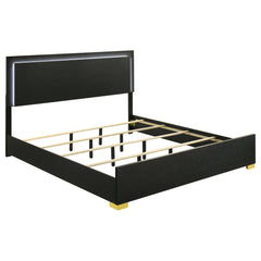 Tampa Furniture Outlet - Coaster - Marceline Wood Eastern King LED Panel Bed Black - 222831KE