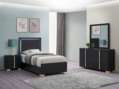 Tampa Furniture Outlet - Coaster - Marceline 4-piece Twin Bedroom Set Black - 222831T-S4