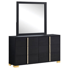 Tampa Furniture Outlet - Coaster - Marceline 6-drawer Dresser with Mirror Black - 222833M
