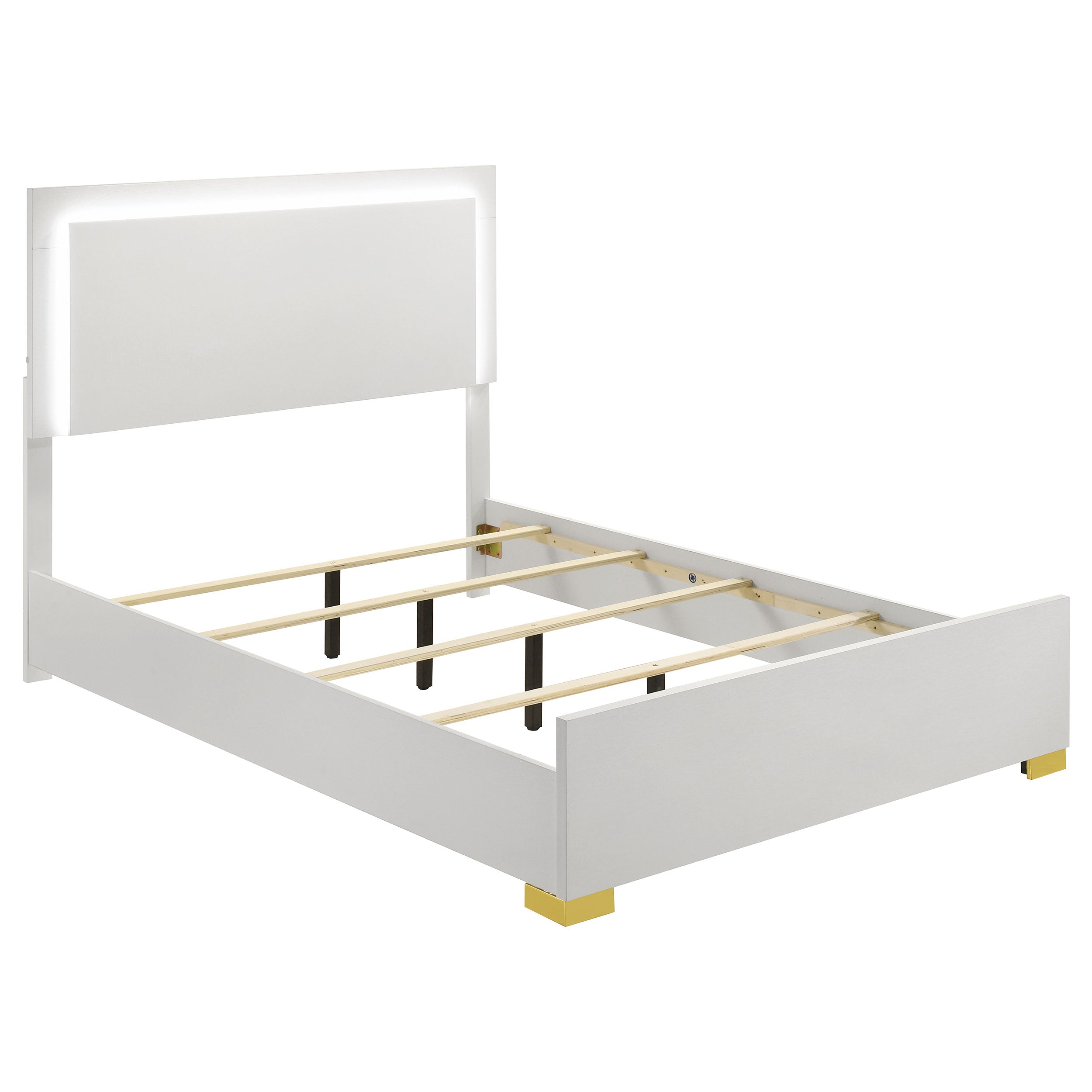 Tampa Furniture Outlet - Coaster - Marceline Wood Full LED Panel Bed White - 222931F