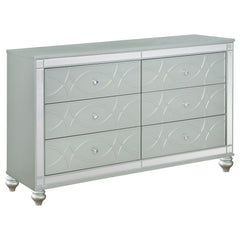 Tampa Furniture Outlet - Coaster - Gunnison 6-drawer Dresser Silver Metallic - 223213