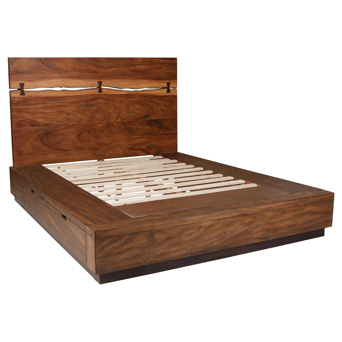 Tampa Furniture Outlet - Coaster - Winslow Wood Eastern King Storage Panel Bed Smokey Walnut - 223250SKE