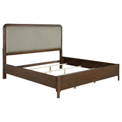 Tampa Furniture Outlet - Coaster - Maderia 57-inch Upholstered Eastern King Panel Bed Walnut - 223321KE