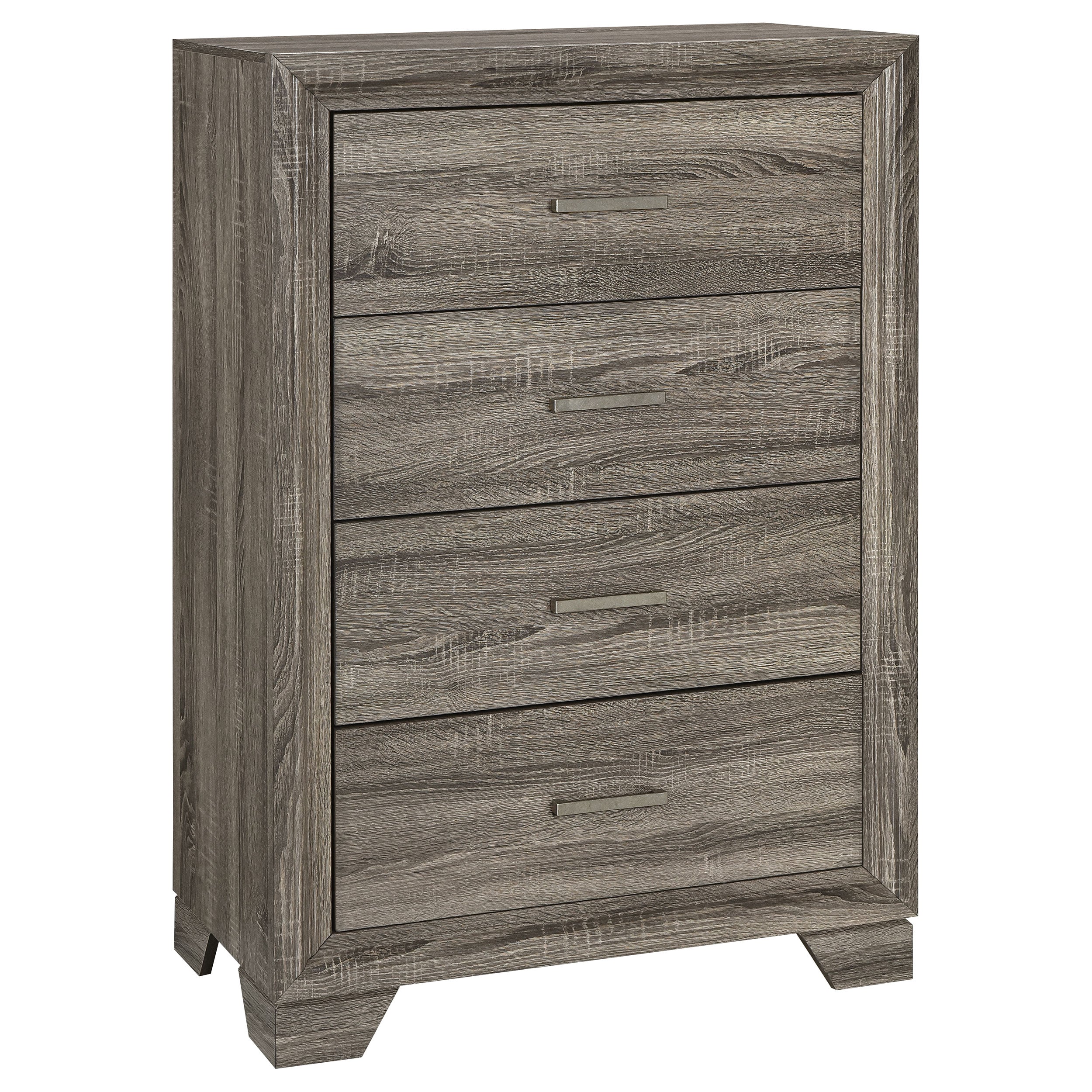 Tampa Furniture Outlet - Coaster - Wright 4-drawer Chest of Drawers Brown Oak - 223345
