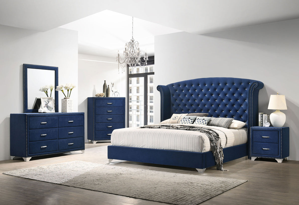 Tampa Furniture Outlet - Coaster - Melody 5-piece Queen Bedroom Set Pacific Blue - 223371Q-S5