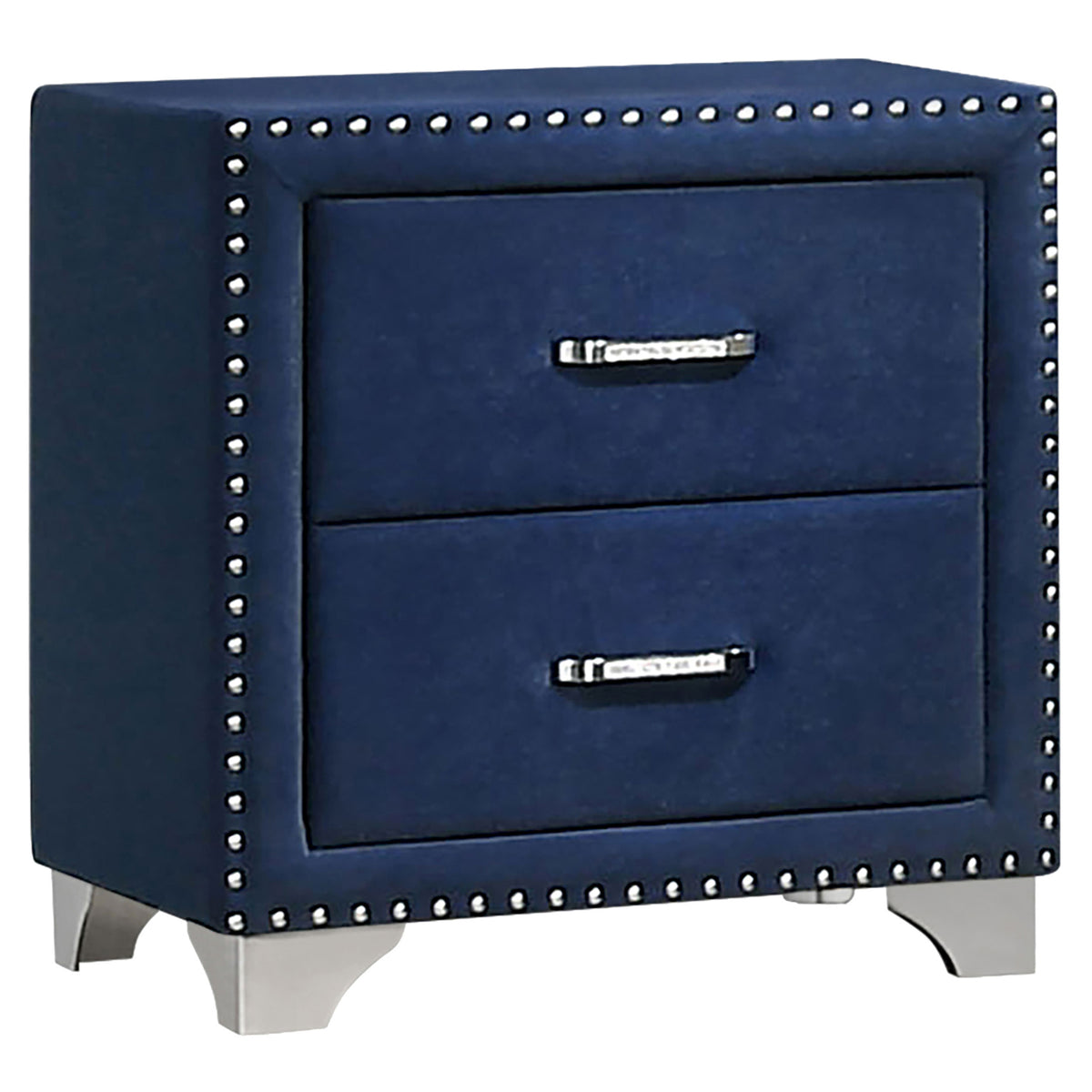 Tampa Furniture Outlet - Coaster - Melody Upholstered 2-drawer Nightstand Pacific Blue - 223372