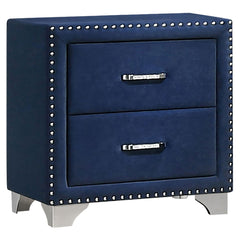Tampa Furniture Outlet - Coaster - Melody Upholstered 2-drawer Nightstand Pacific Blue - 223372