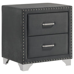 Tampa Furniture Outlet - Coaster - Melody Upholstered 2-drawer Nightstand Grey - 223382