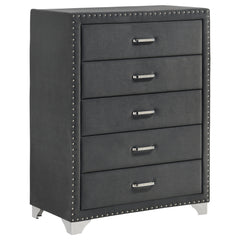 Tampa Furniture Outlet - Coaster - Melody 5-drawer Bedroom Chest Grey - 223385
