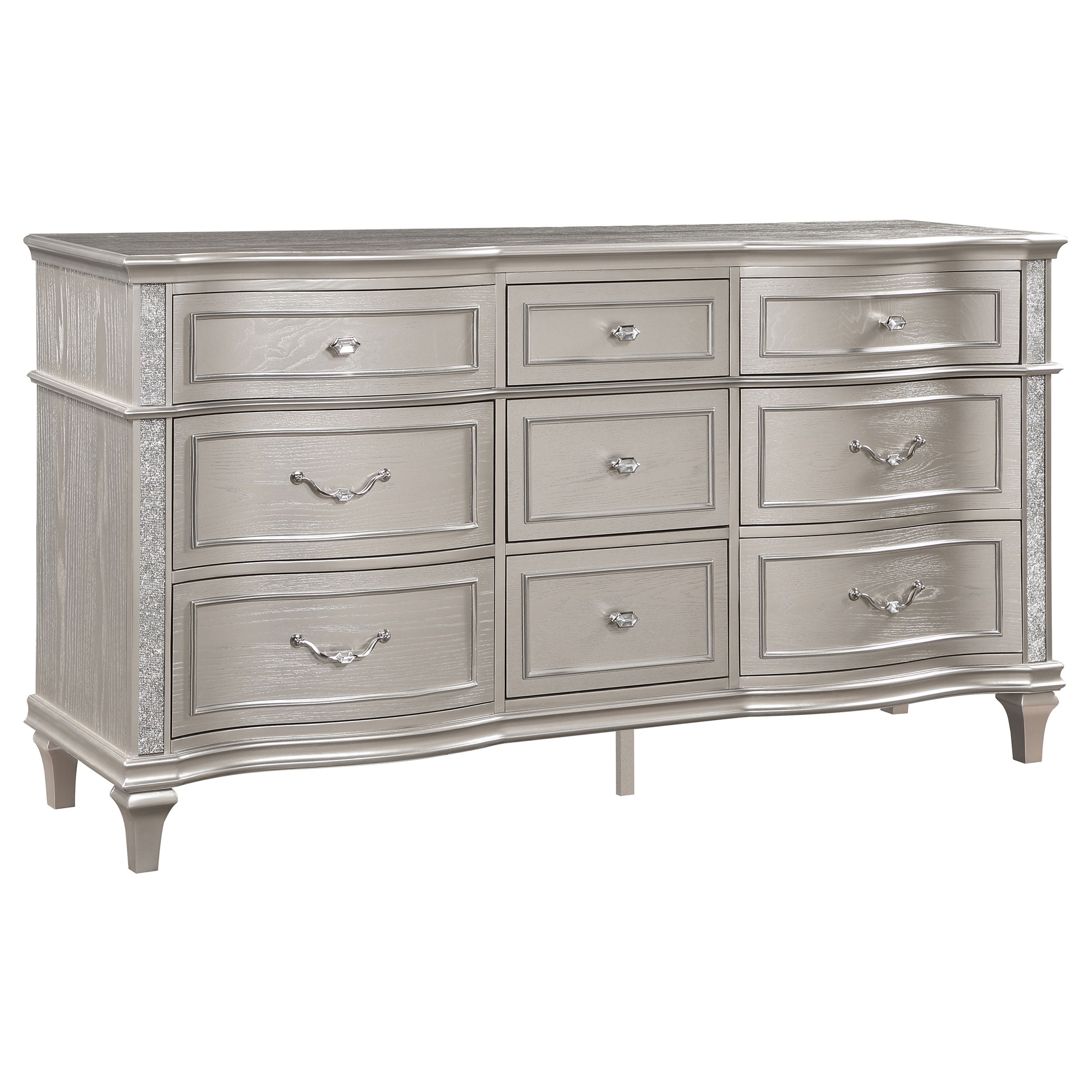 Tampa Furniture Outlet - Coaster - Evangeline 9-drawer Dresser Silver Oak - 223393