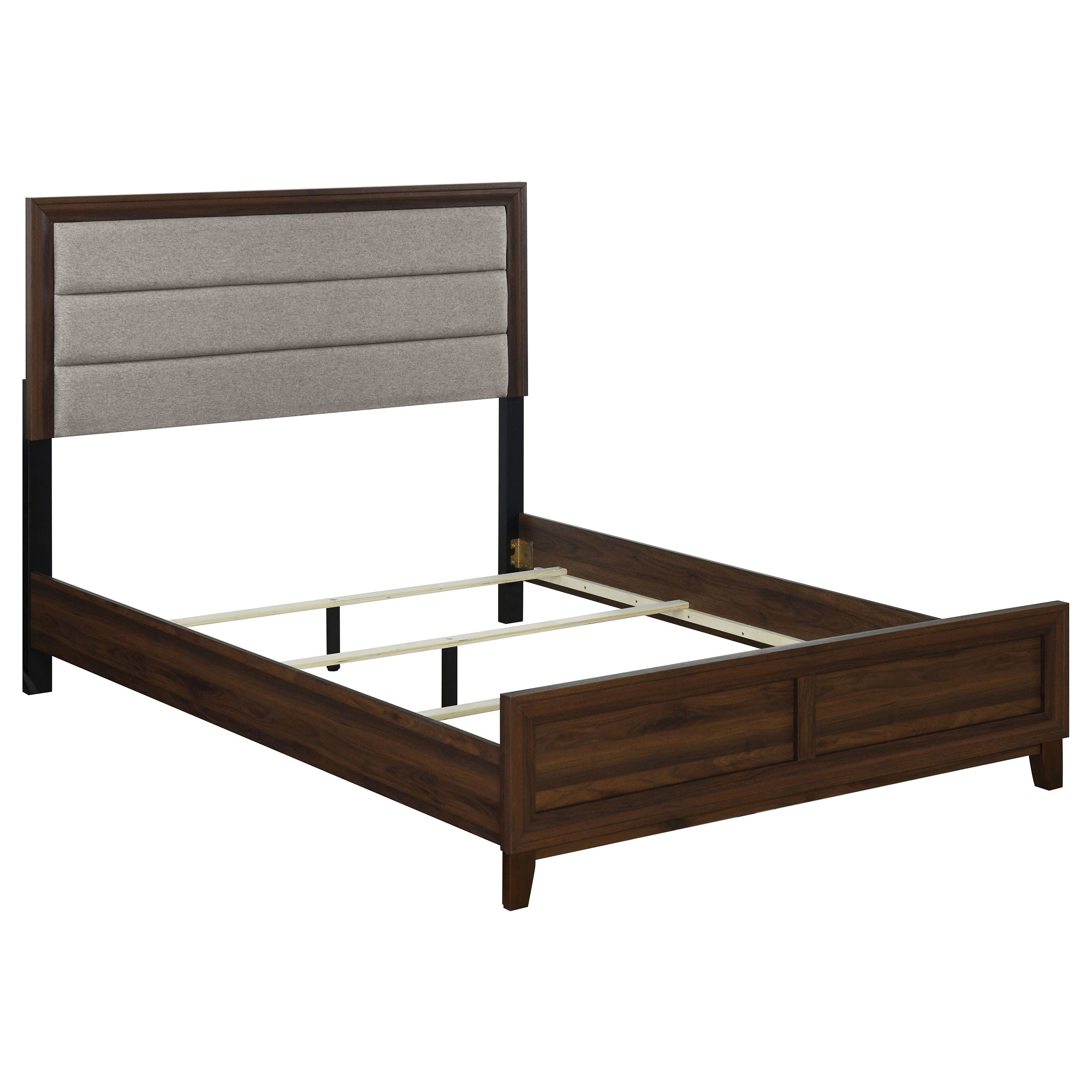 Tampa Furniture Outlet - Coaster - Welsley 50-inch Upholstered Queen Bed Walnut - 223441Q