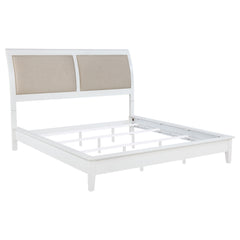 Tampa Furniture Outlet - Coaster - Bexhill 56-inch Upholstered Eastern King Panel Bed White - 223471KE