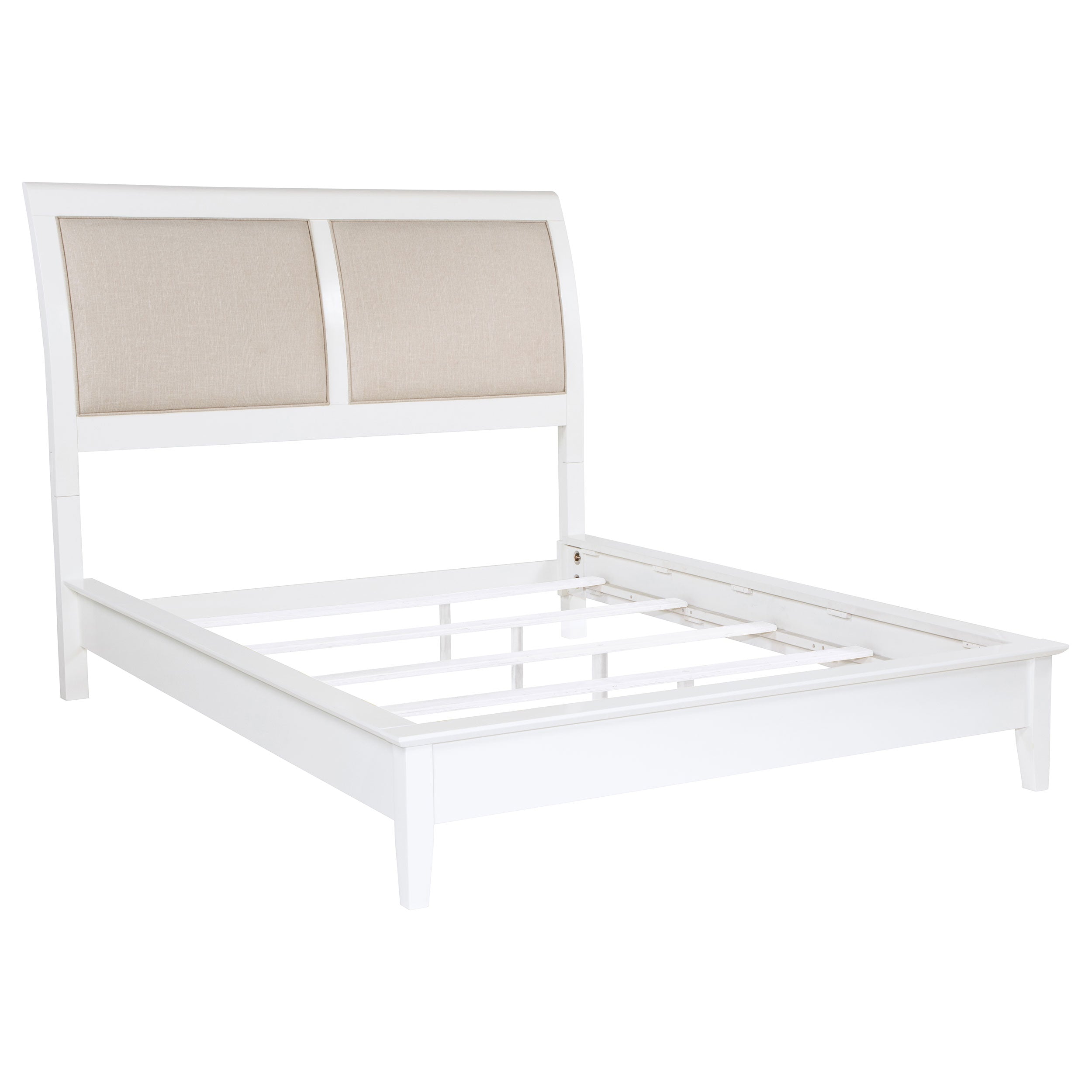 Tampa Furniture Outlet - Coaster - Bexhill 56-inch Upholstered California King Panel Bed White - 223471KW