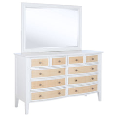Tampa Furniture Outlet - Coaster - Bexhill 10-drawer Dresser and Mirror White - 223473M
