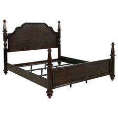 Tampa Furniture Outlet - Coaster - Andover 63-inch Four Poster Eastern King Bed Dark Oak - 223631KE