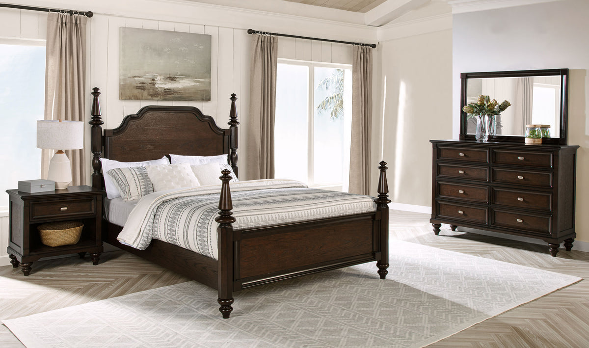 Tampa Furniture Outlet - Coaster - Andover 4-piece California King Bedroom Set Dark Oak - 223631KW-S4