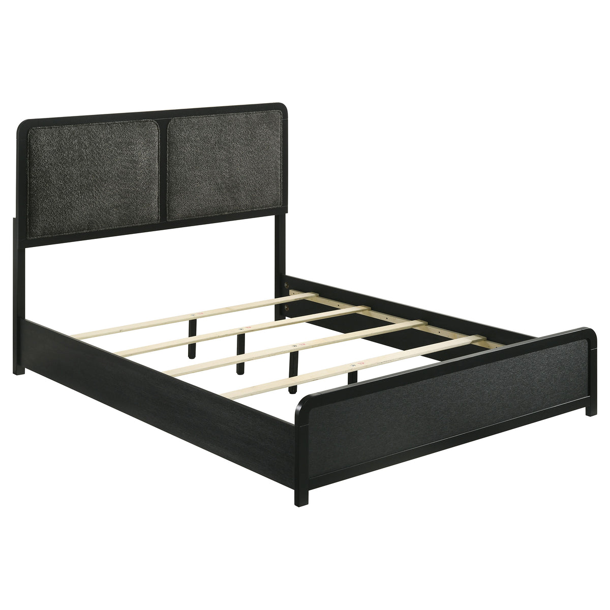 Tampa Furniture Outlet - Coaster - Cavelle 51-inch Upholstered Eastern King Panel Bed Black - 223661KE