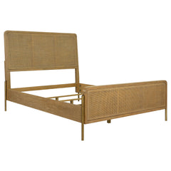 Tampa Furniture Outlet - Coaster - Arini Rattan Queen Panel Bed Sand Wash and Natural Cane - 224300Q