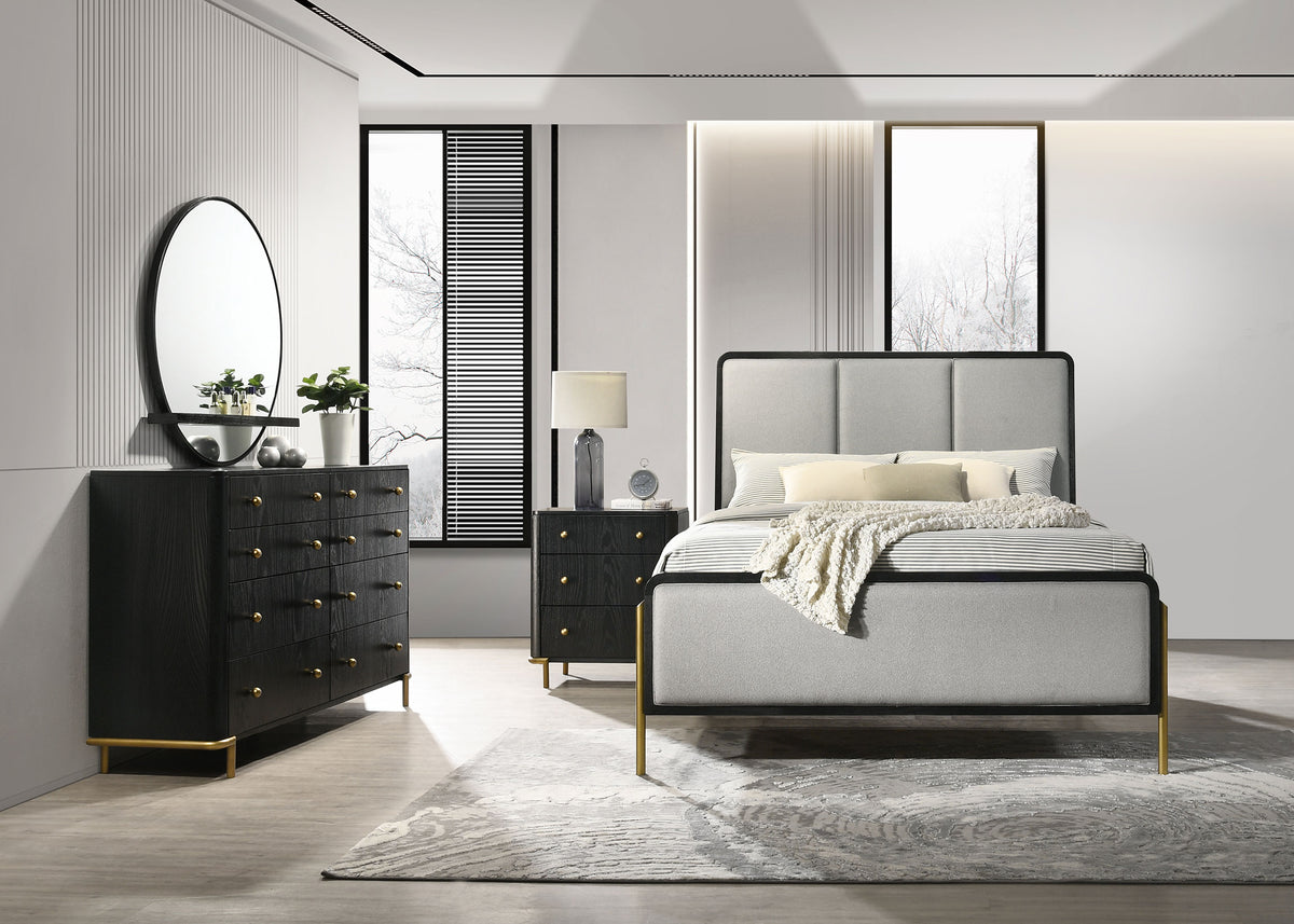 Tampa Furniture Outlet - Coaster - Arini 4-piece Eastern King Bedroom Set Black and Grey - 224331KE-S4