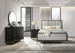 Tampa Furniture Outlet - Coaster - Arini 4-piece Eastern King Bedroom Set Black and Grey - 224331KE-S4