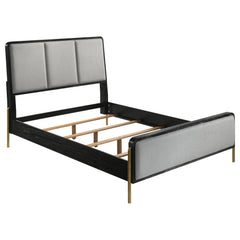 Tampa Furniture Outlet - Coaster - Arini Upholstered Queen Panel Bed Black and Grey - 224331Q
