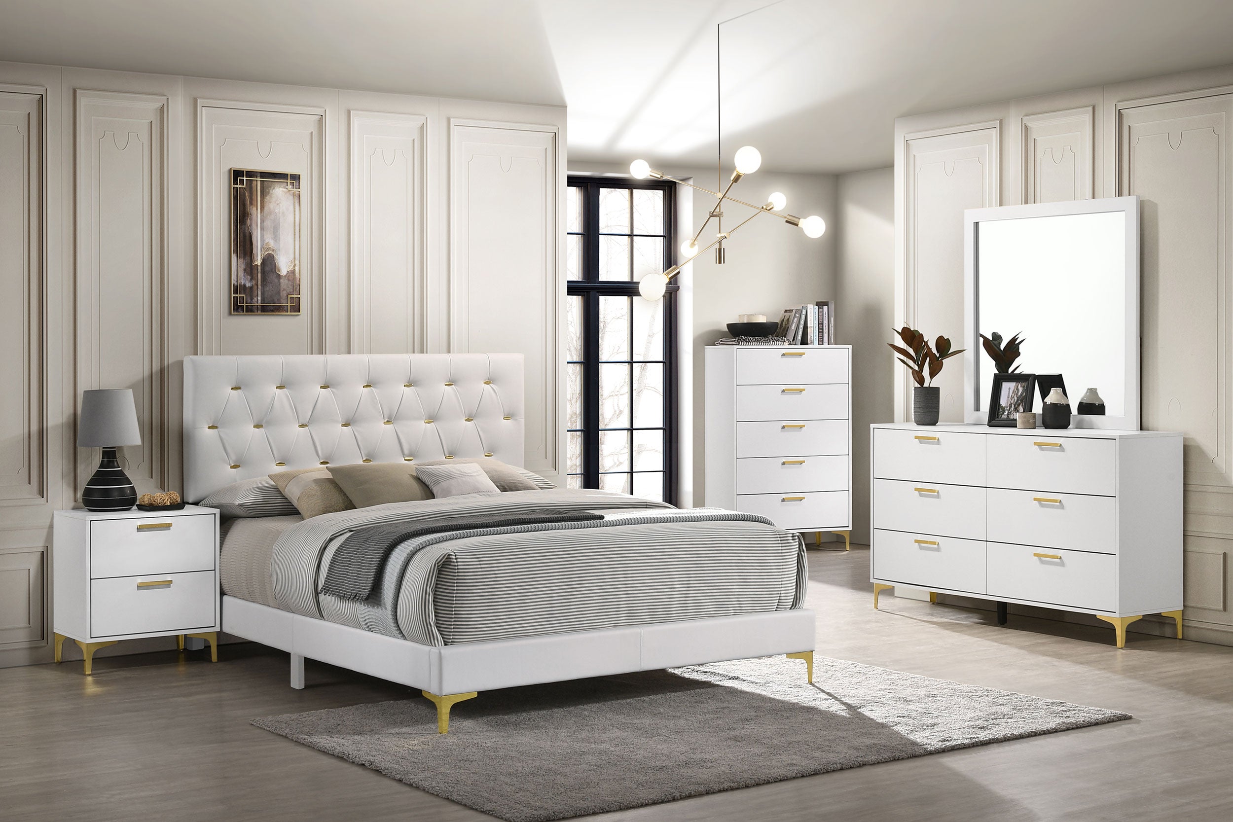 Tampa Furniture Outlet - Coaster - Kendall 5-piece California King Bedroom Set White - 224401KW-S5