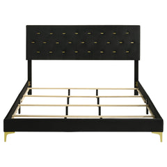Kendall Upholstered California King Panel Bed Black
