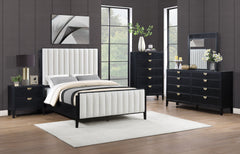 Tampa Furniture Outlet - Coaster - Brookmead 5-piece Upholstered Queen Bedroom Set Black - 224710Q-S5