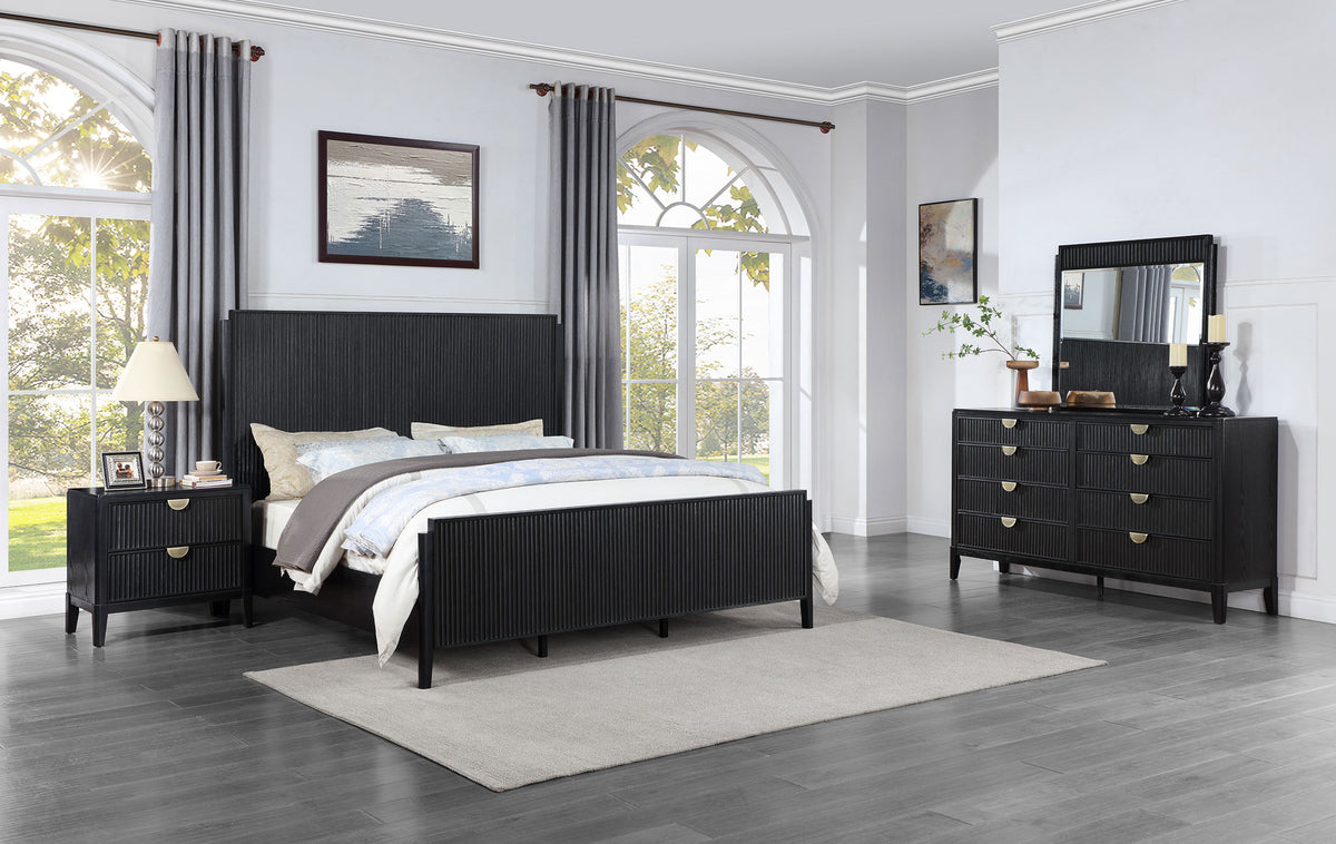 Tampa Furniture Outlet - Coaster - Brookmead 4-piece Eastern King Bedroom Set Black - 224711KE-S4