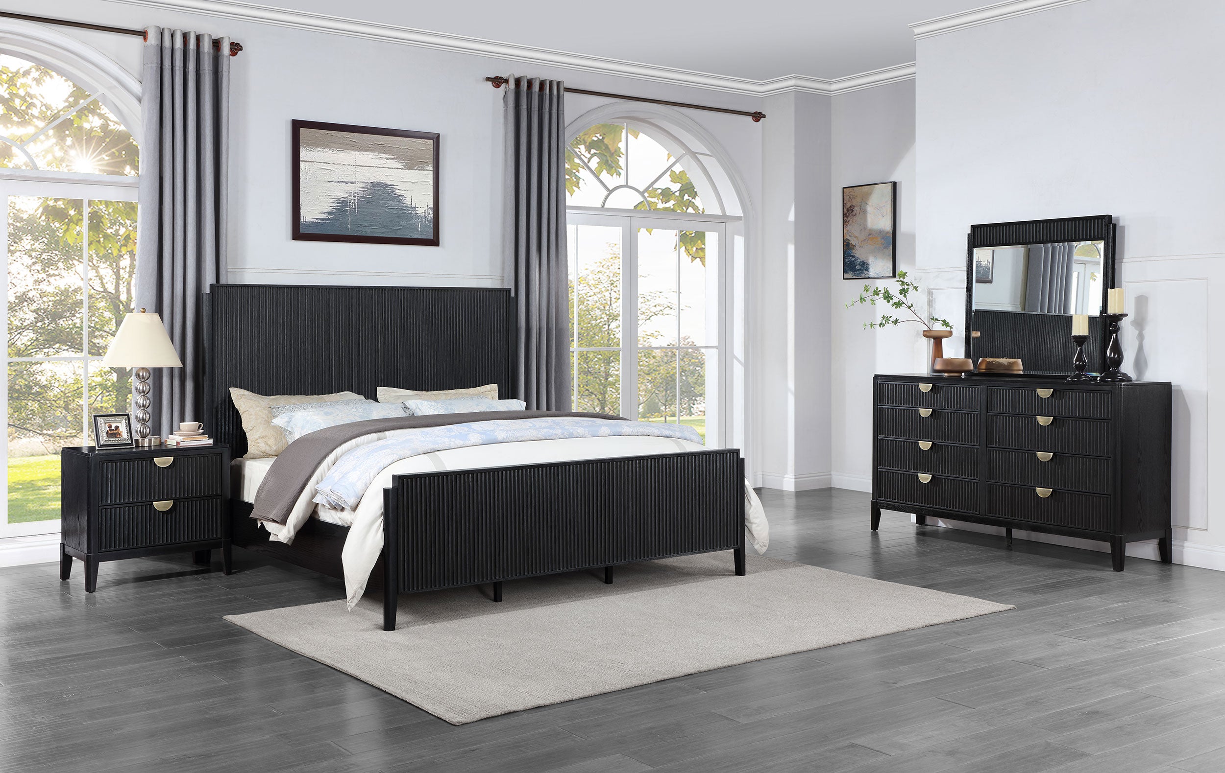 Tampa Furniture Outlet - Coaster - Brookmead 4-piece California King Bedroom Set Black - 224711KW-S4