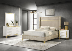 Tampa Furniture Outlet - Coaster - Lucia 4-piece Queen Bedroom Set Beige and White - 224731Q-S4