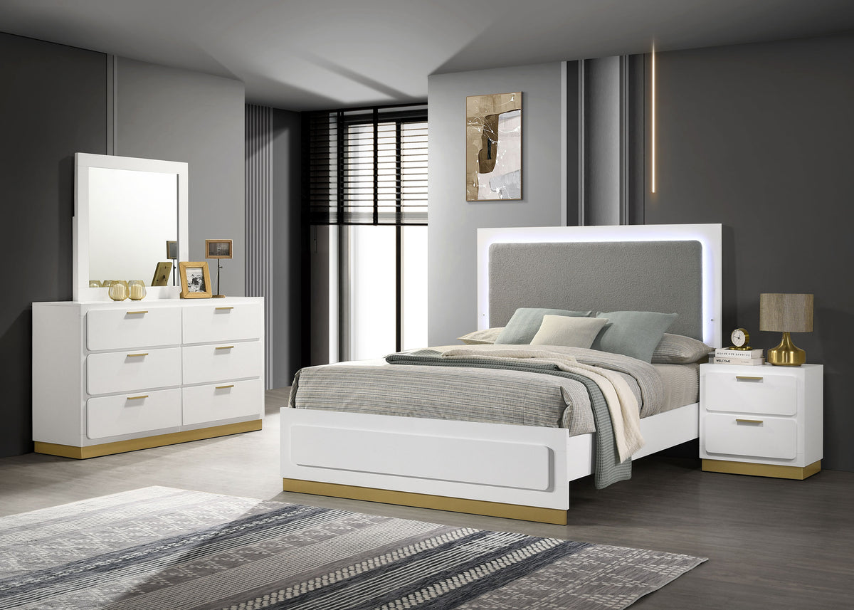 Tampa Furniture Outlet - Coaster - Caraway 4-piece Eastern King Bedroom Set White - 224771KE-S4