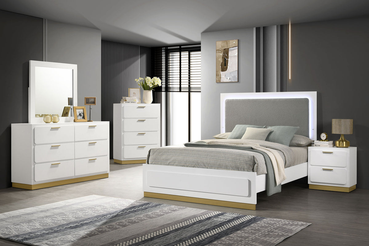 Tampa Furniture Outlet - Coaster - Caraway 5-piece California King Bedroom Set White - 224771KW-S5