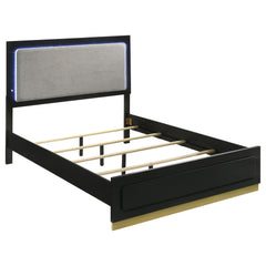 Tampa Furniture Outlet - Coaster - Caraway Wood California King LED Panel Bed Black - 224781KW