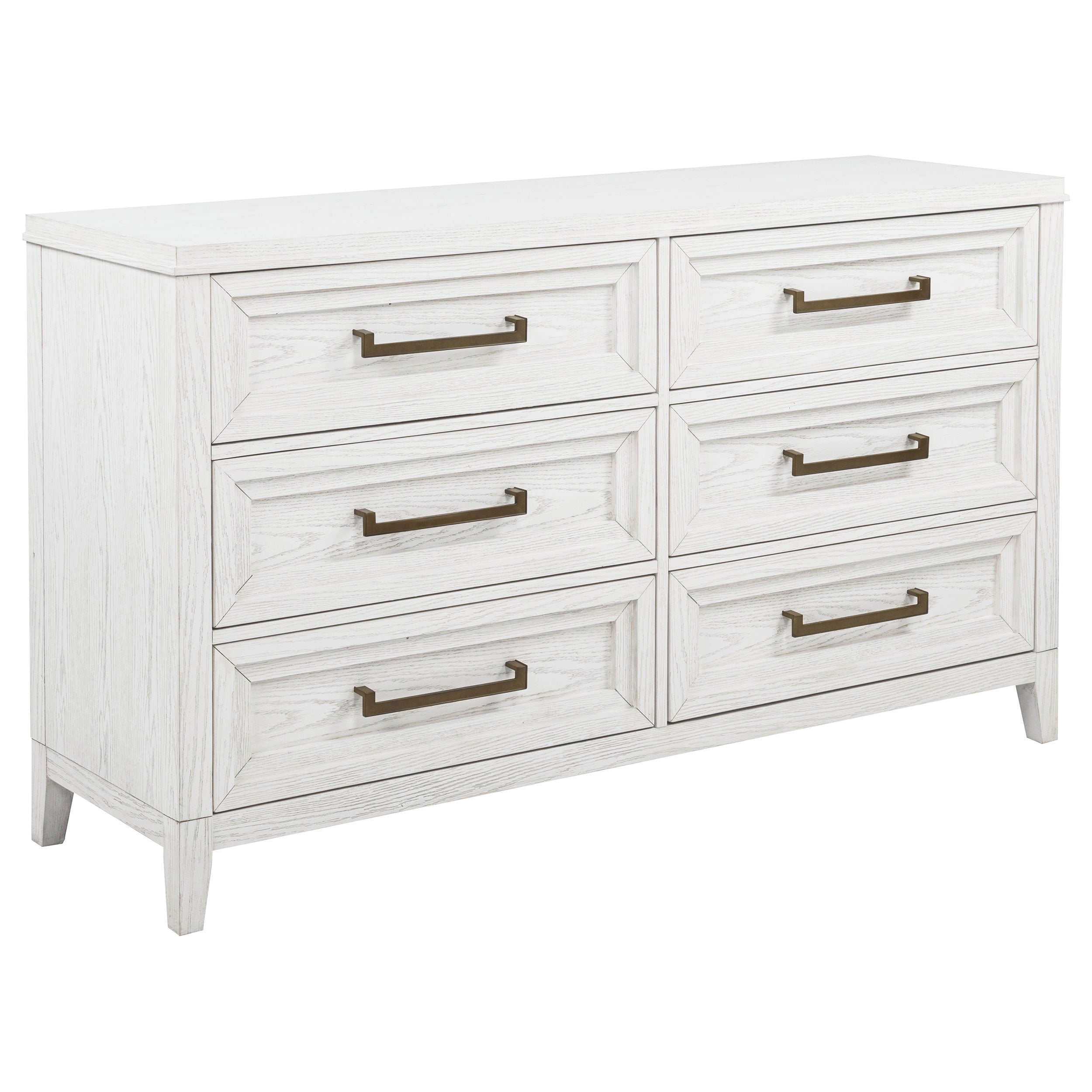 Tampa Furniture Outlet - Coaster - Marielle 6-drawer Bedroom Dresser Distressed White  - 224843
