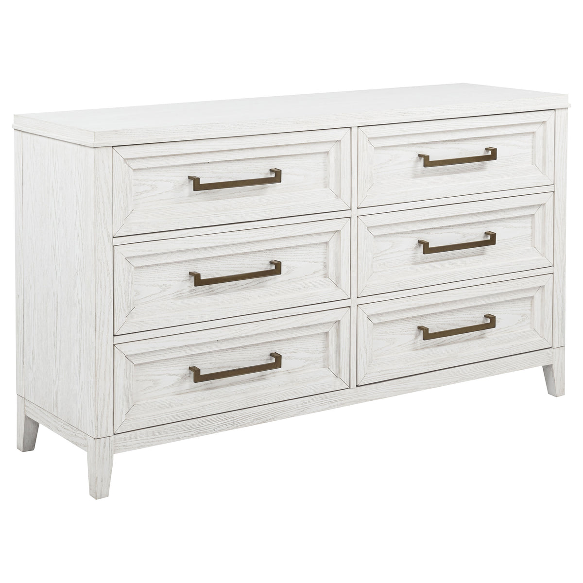Tampa Furniture Outlet - Coaster - Marielle 6-drawer Bedroom Dresser Distressed White  - 224843