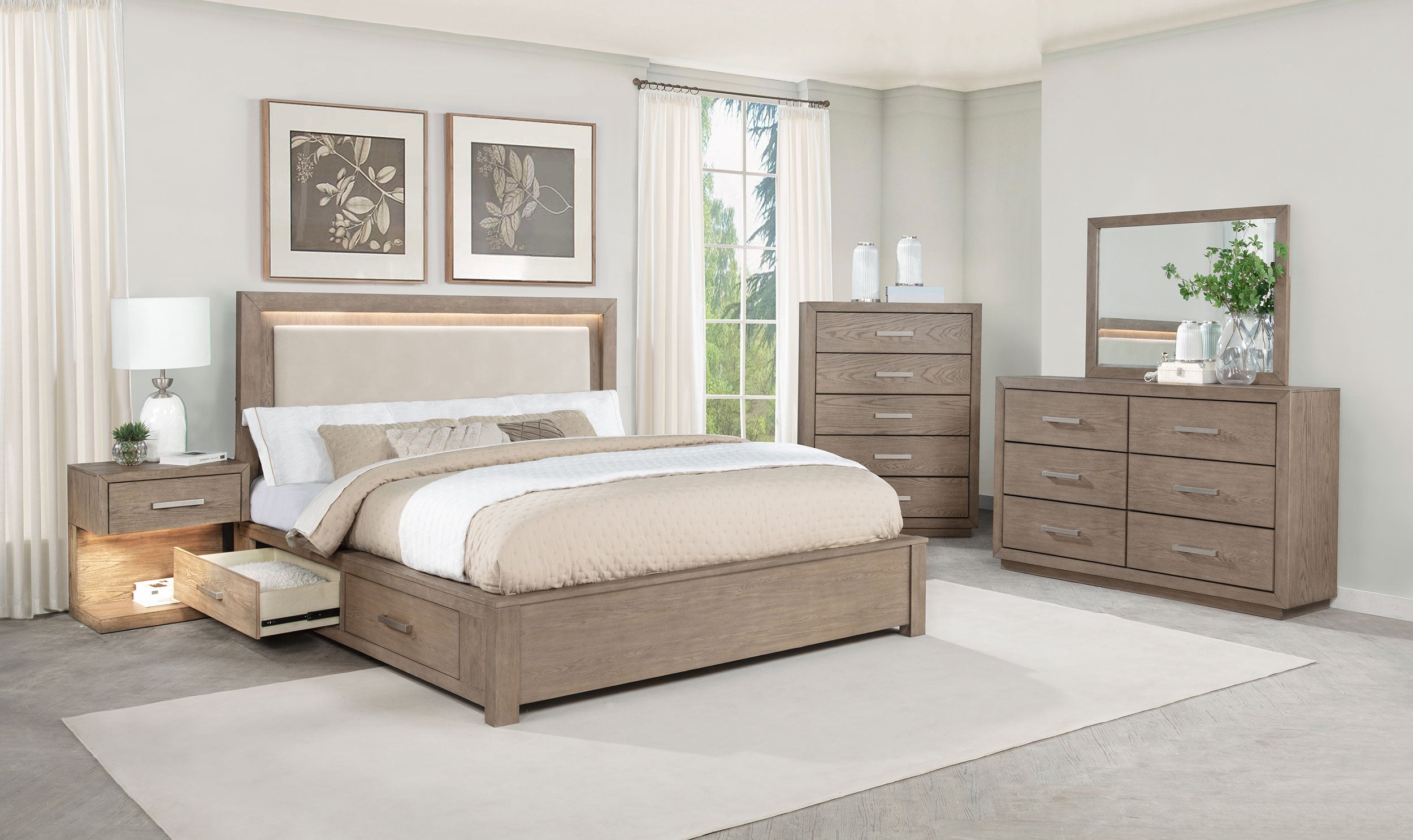 Tampa Furniture Outlet - Coaster - Kenora 5-piece Eastern King Bedroom Set Barley Brown - 224850KE-S5